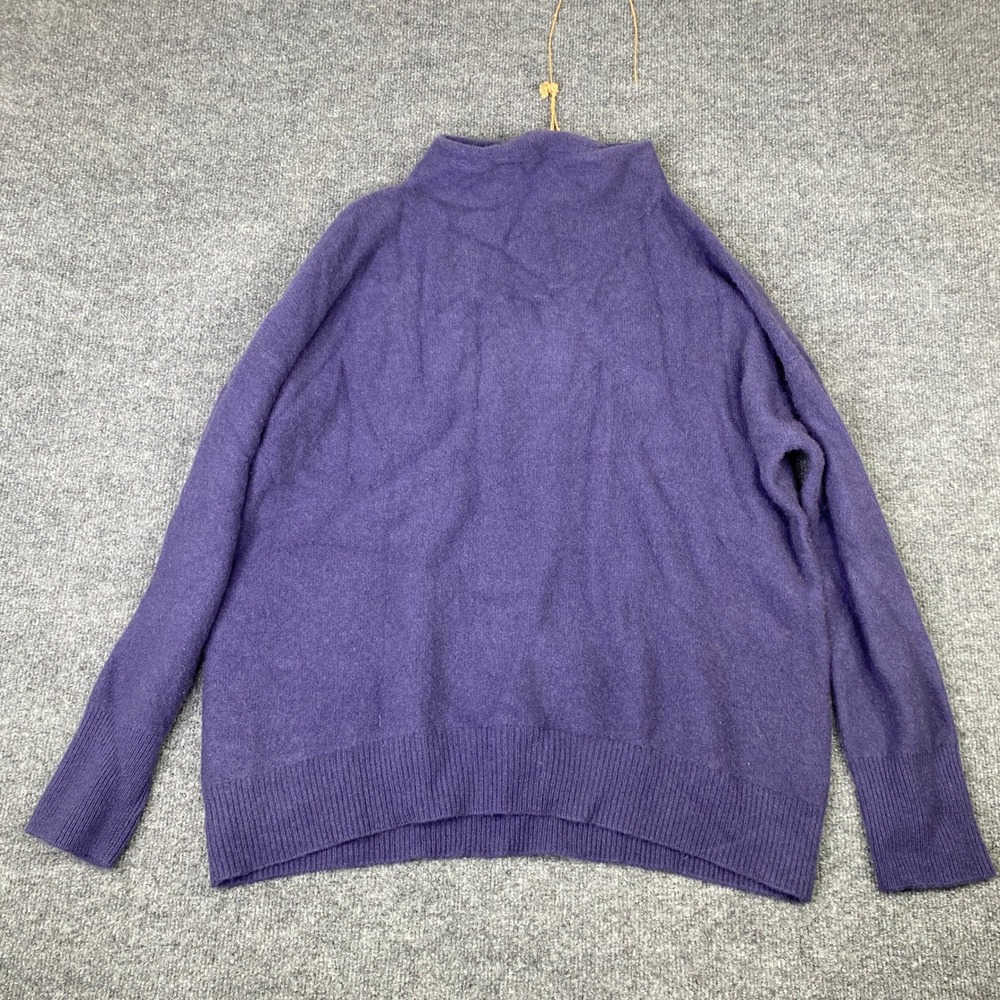 Vince Cashmere Funnel Neck Sweater Purple Relaxed Fit V696478597 Large